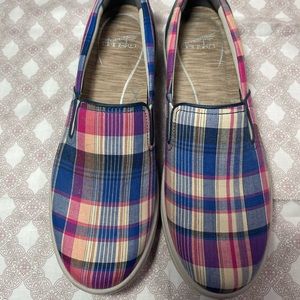 Dansko Belle Blue Madras size 40 new no box